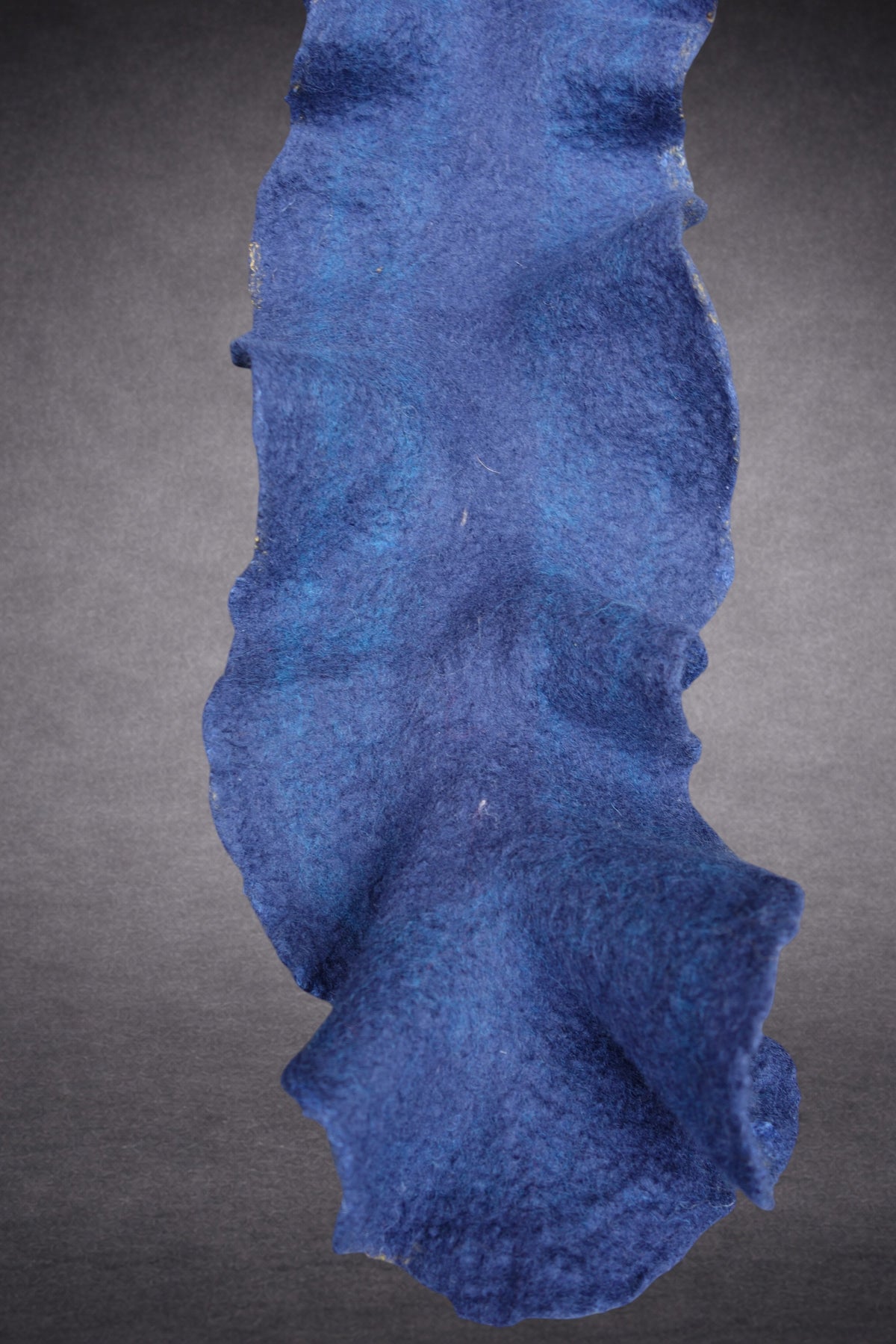 Blue & Turquoise Sculptural Hand-Felted Merino Wool Scarf