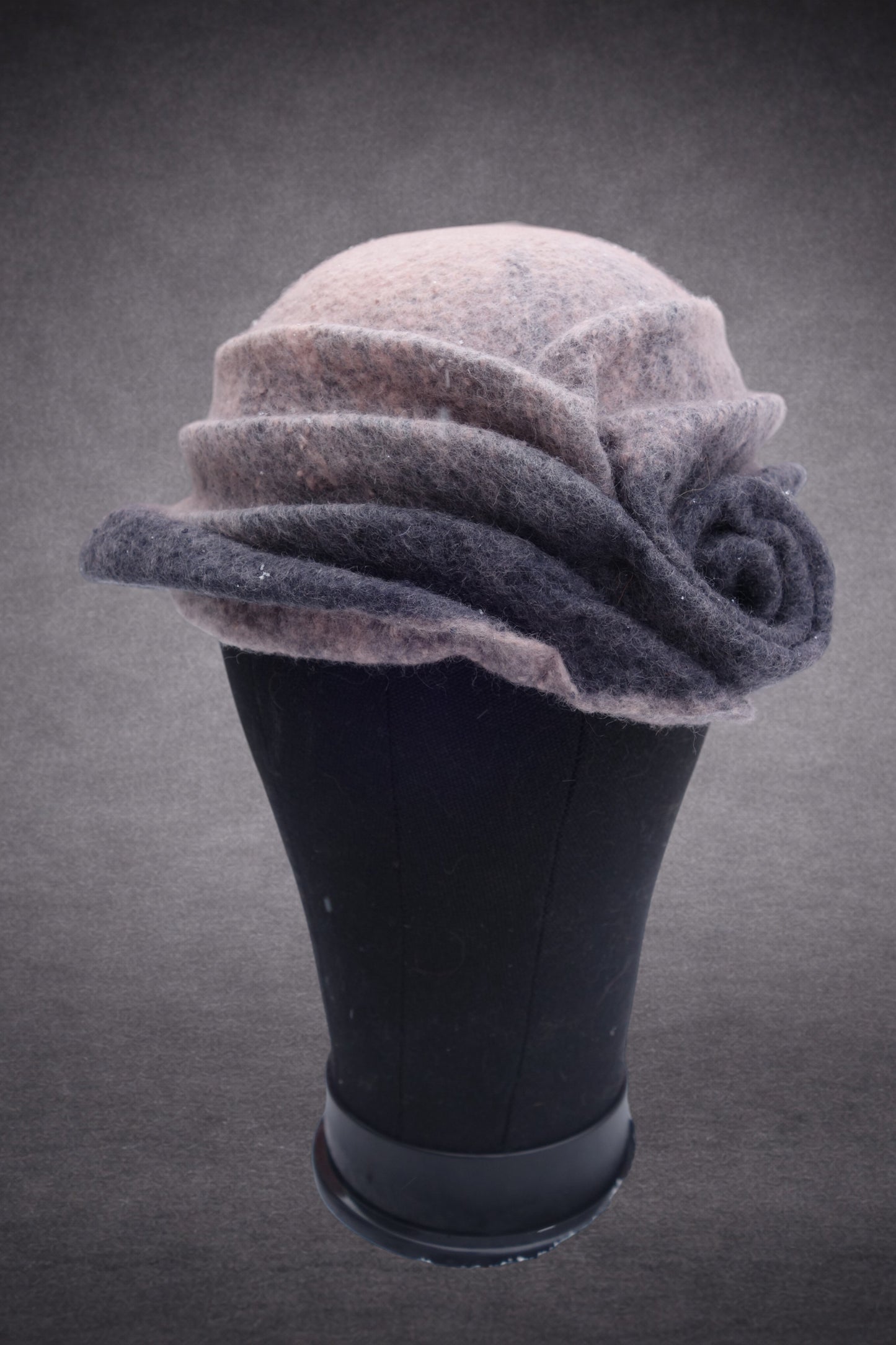 "A Shell" – Sculptural Merino Wool Hat, Art wear, Wearable art