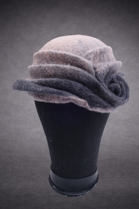 "A Shell" – Sculptural Merino Wool Hat, Art wear, Wearable art