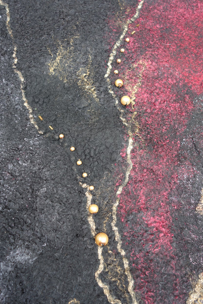 Close-up of bead embellishment on Fire in the Night poncho