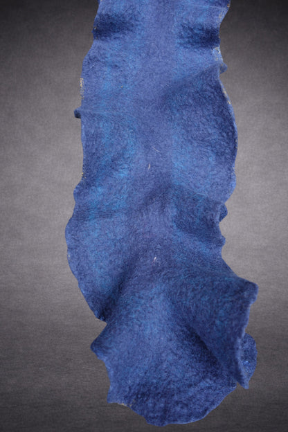Blue & Turquoise Sculptural Hand-Felted Merino Wool Scarf