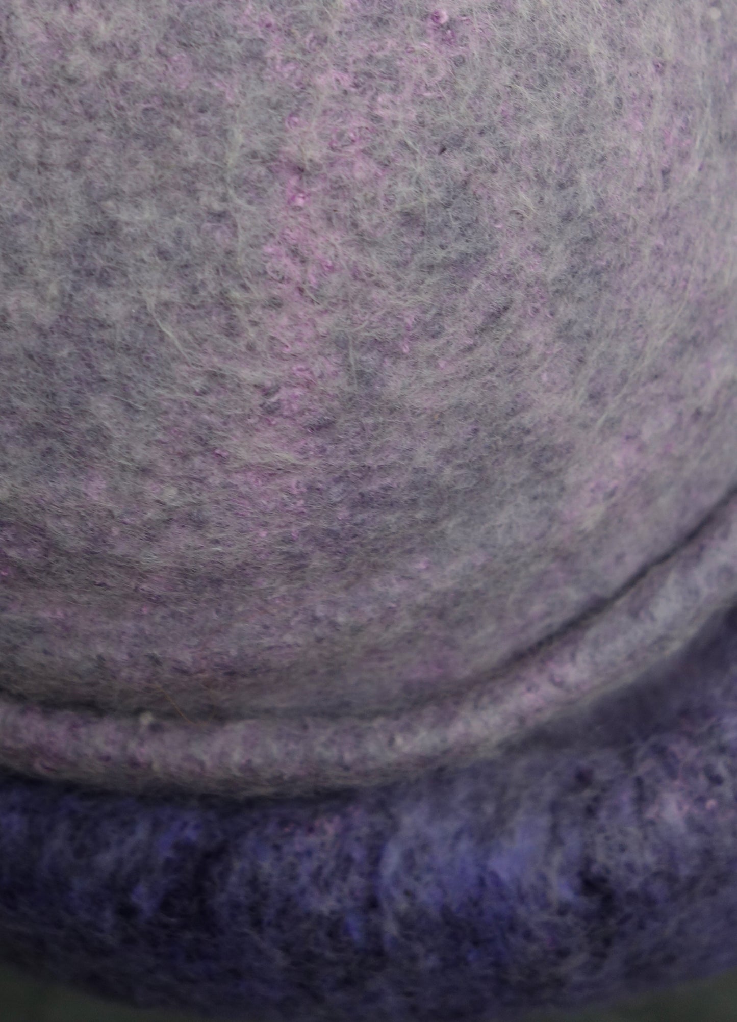 Hand Felted Merino Wool Cloche – Lavender Purple Bow, Packable Winter Hat
