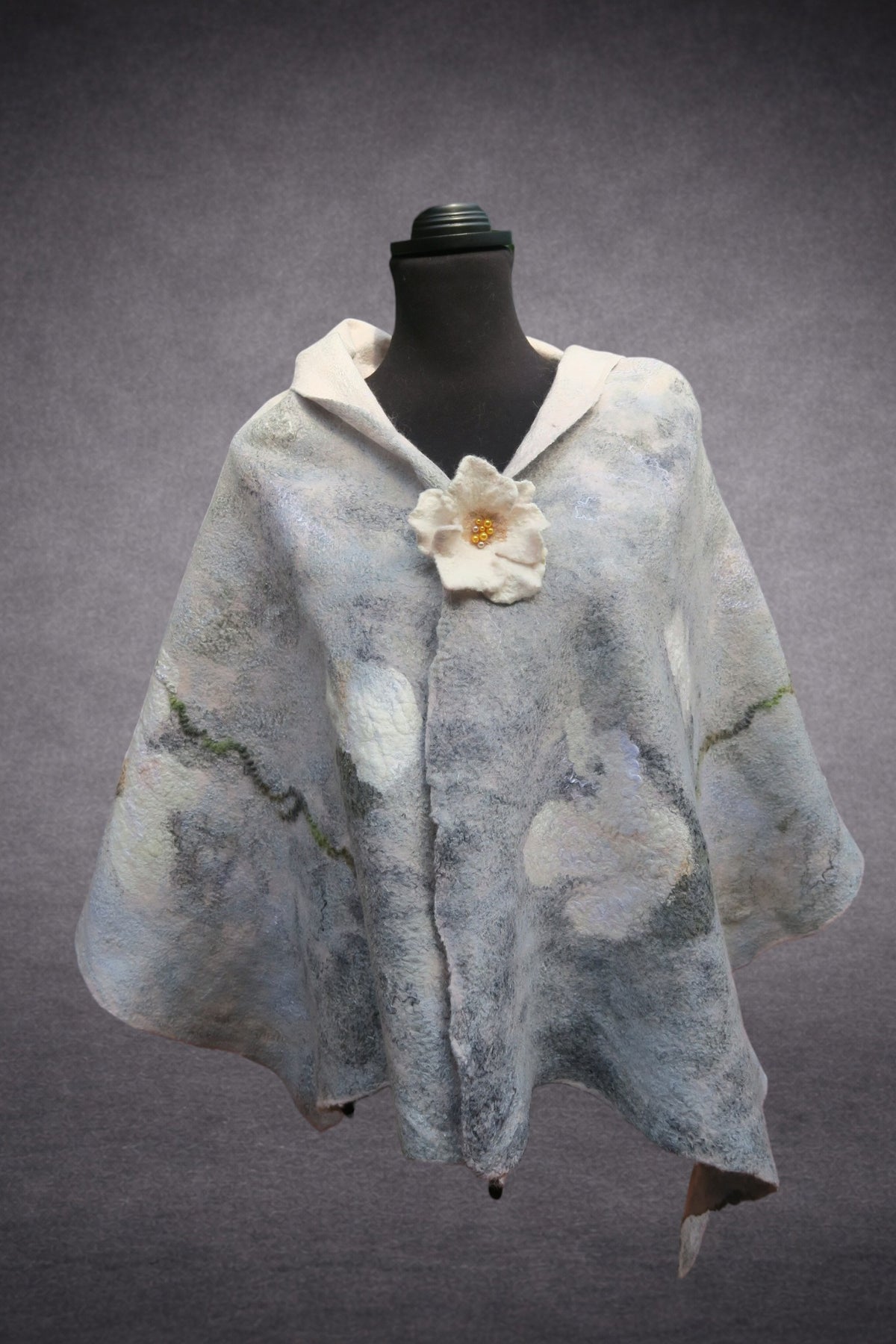 Magnolia Bloom shawl alternate front styling