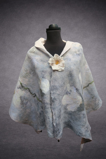 Magnolia Bloom shawl alternate front styling