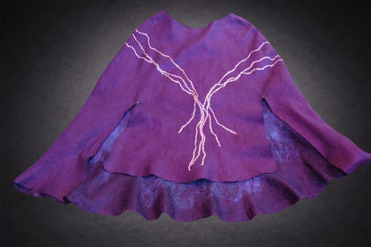 Northern Lights — Purple, Blue & Green Reversible Hand-Felted Poncho