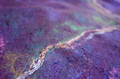 Close-up of silk and Tencel texture on Northern Lights poncho